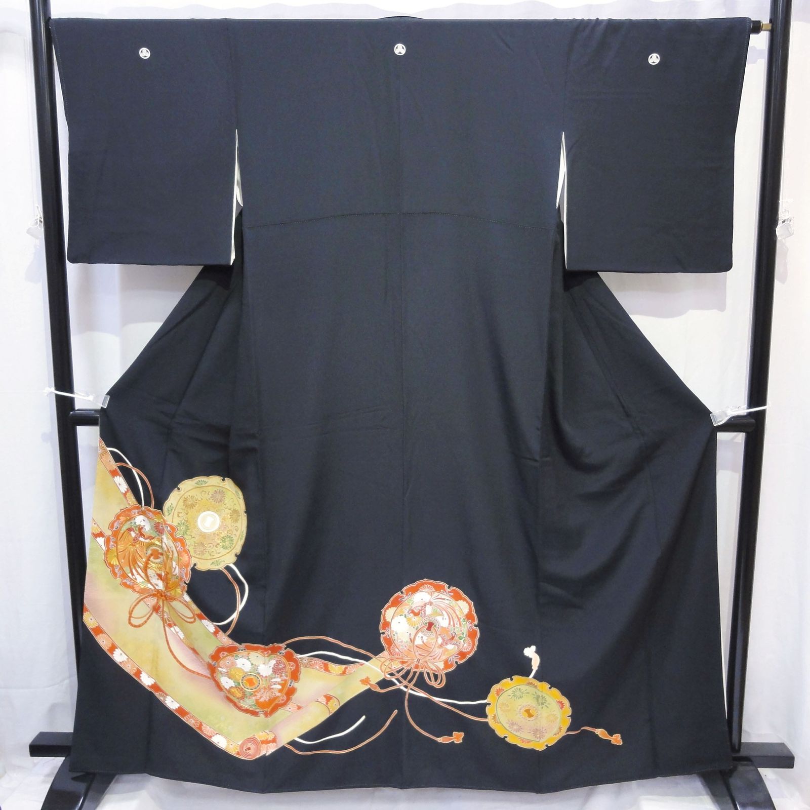 正絹 黒留袖 着物 雪輪取り 鳳凰 No.200701-0431 梱包サイズ60