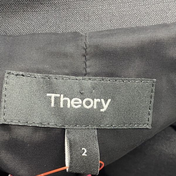 セオリー theory テーラードジャケット ブレザー 長袖 シングルブレスト 黒 ブラック 毛混 2 M 9号 レディース S5V587 GULLKHAN_COM