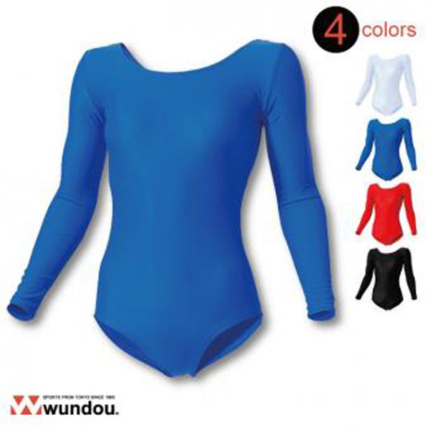 低価，高品質 ウンドウ wundou 女子体操レオタード長袖 P520 S～XLサイズ 無地、(00)ホワイト その他