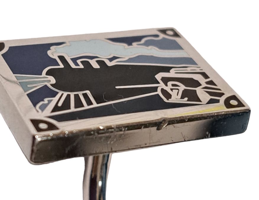 ルイヴィトン カフス SV925 蒸気機関車 スクエア ブトン ドゥ