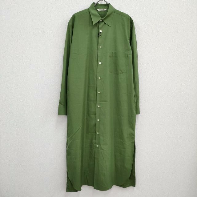AURALEE WASHED FINX TWILL ONE-PIECE A23SD06TN サイズ1 定価52800円 ワンピース 23SS グリーン レディース オーラリー 4-0614M♪