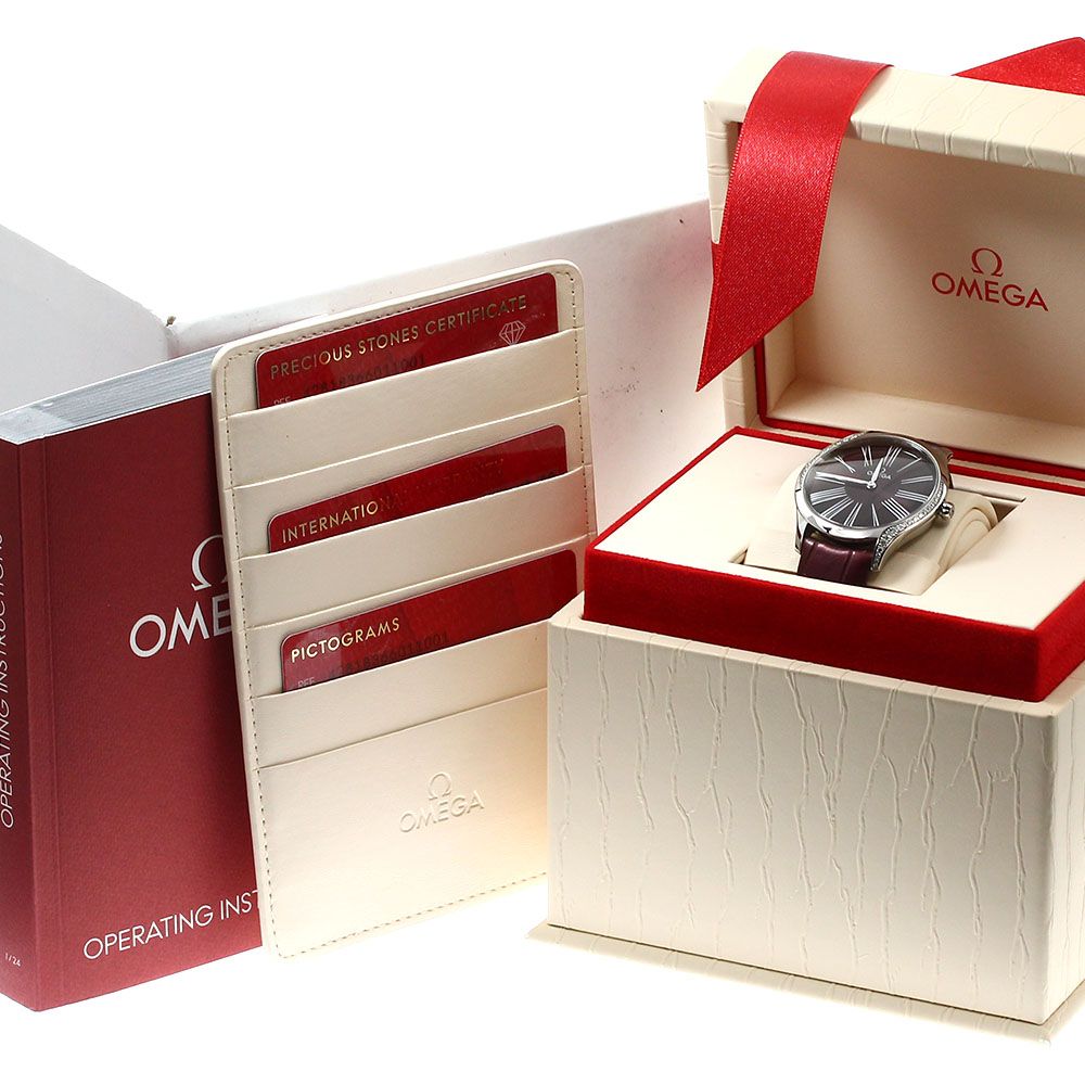 オメガ OMEGA 428.18.36.60.11.001 デビル トレゾア ダイヤベゼル クォーツ レディース 箱 保証書付き_911760