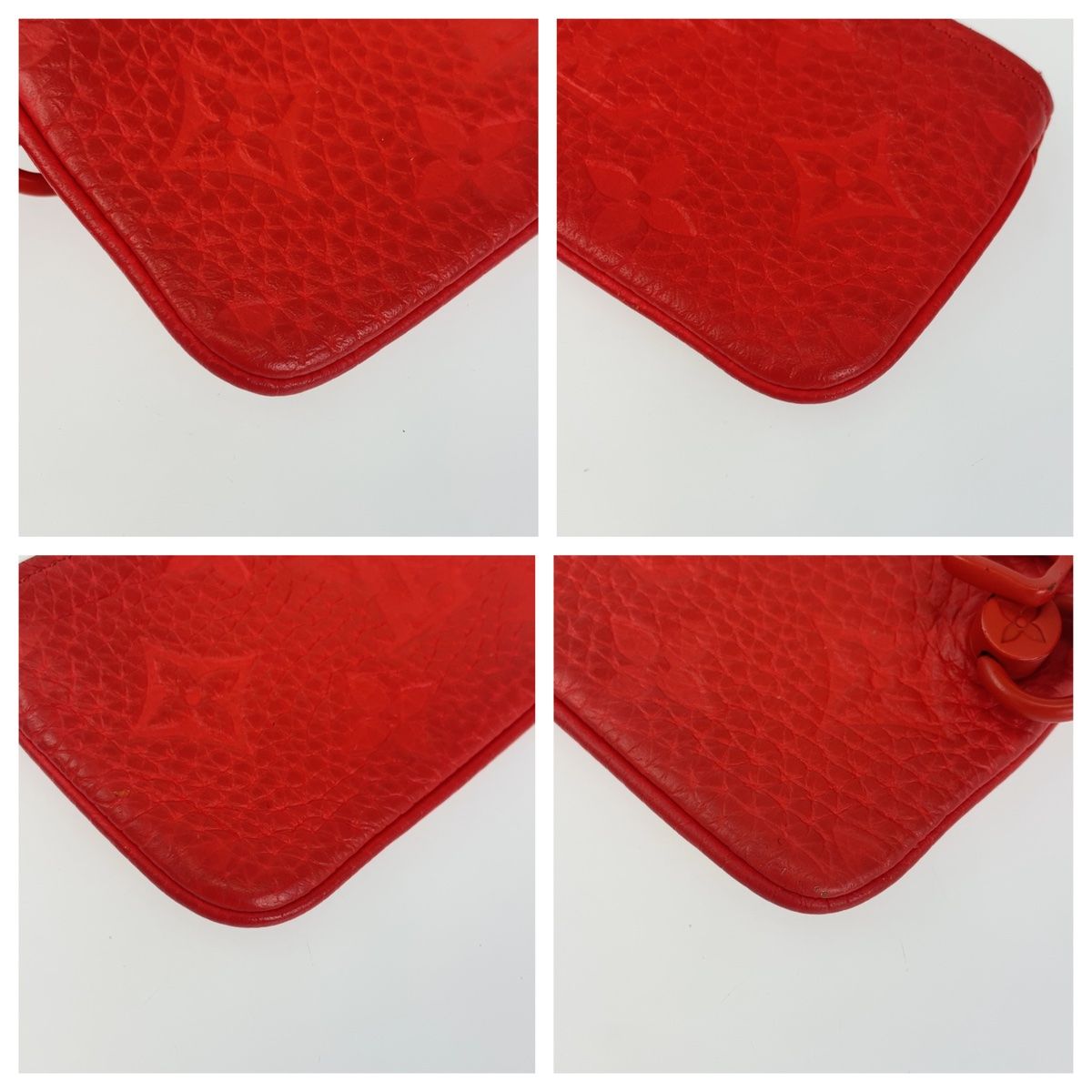 LOUIS VUITTON ルイヴィトン モノグラム ポシェットクレ レッド