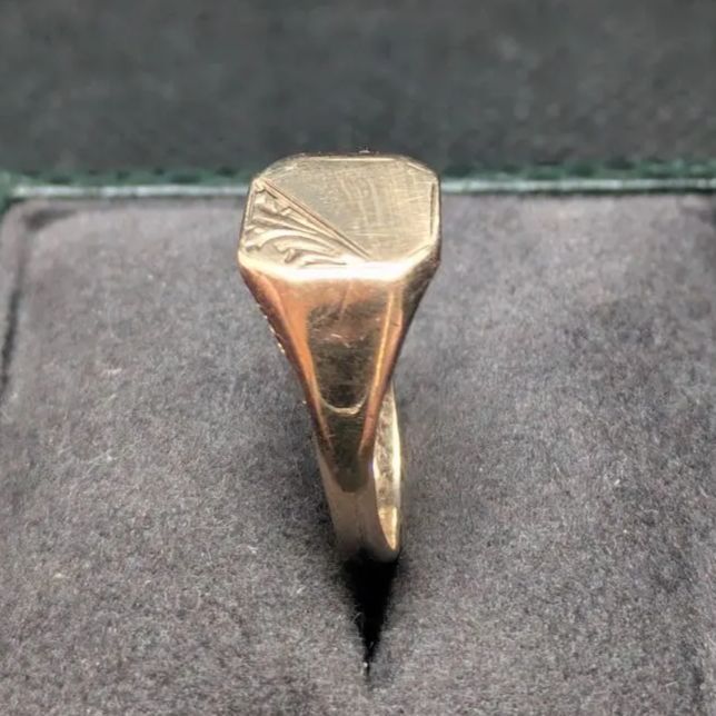 ク*ン様 ★最終値下★超美品シグネットリングバーミンガム 375 9ct オニキ 英国 シグネットリング 9K バーミンガム メーカーズマーク WJP 9
