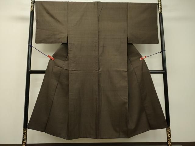 平和屋着物●男性 紬 格子 正絹 DAAR4315tw