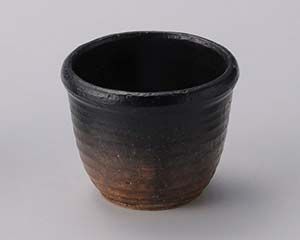和食器 ユ303-318 備前黒吹玉そば猪口