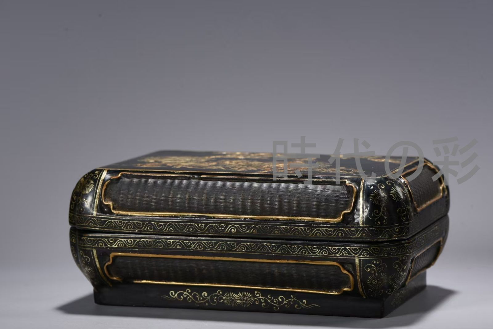 中国古美術 清代 夾紵胎 描金漆器 太師少師図 文房盒 時代物 收藏価値 書斎飾 唐物 工芸 書斎装飾 時代物 鑑賞品 R07101428