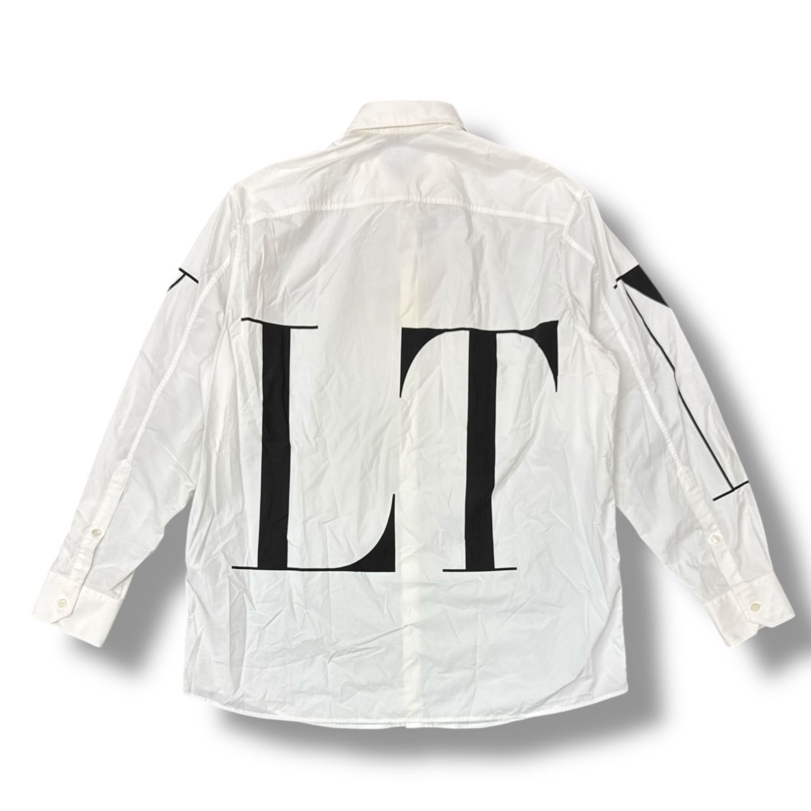 参考上代90000円 VALENTINO 21AW VLTNロゴプリントオーバーサイズ L/S 