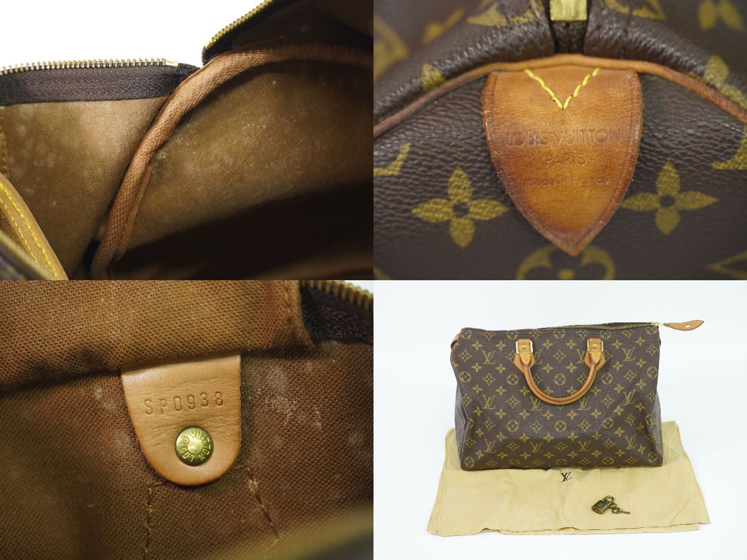 本物 ルイヴィトン LOUIS VUITTON LV 旧型 スピーディ 35 モノグラム