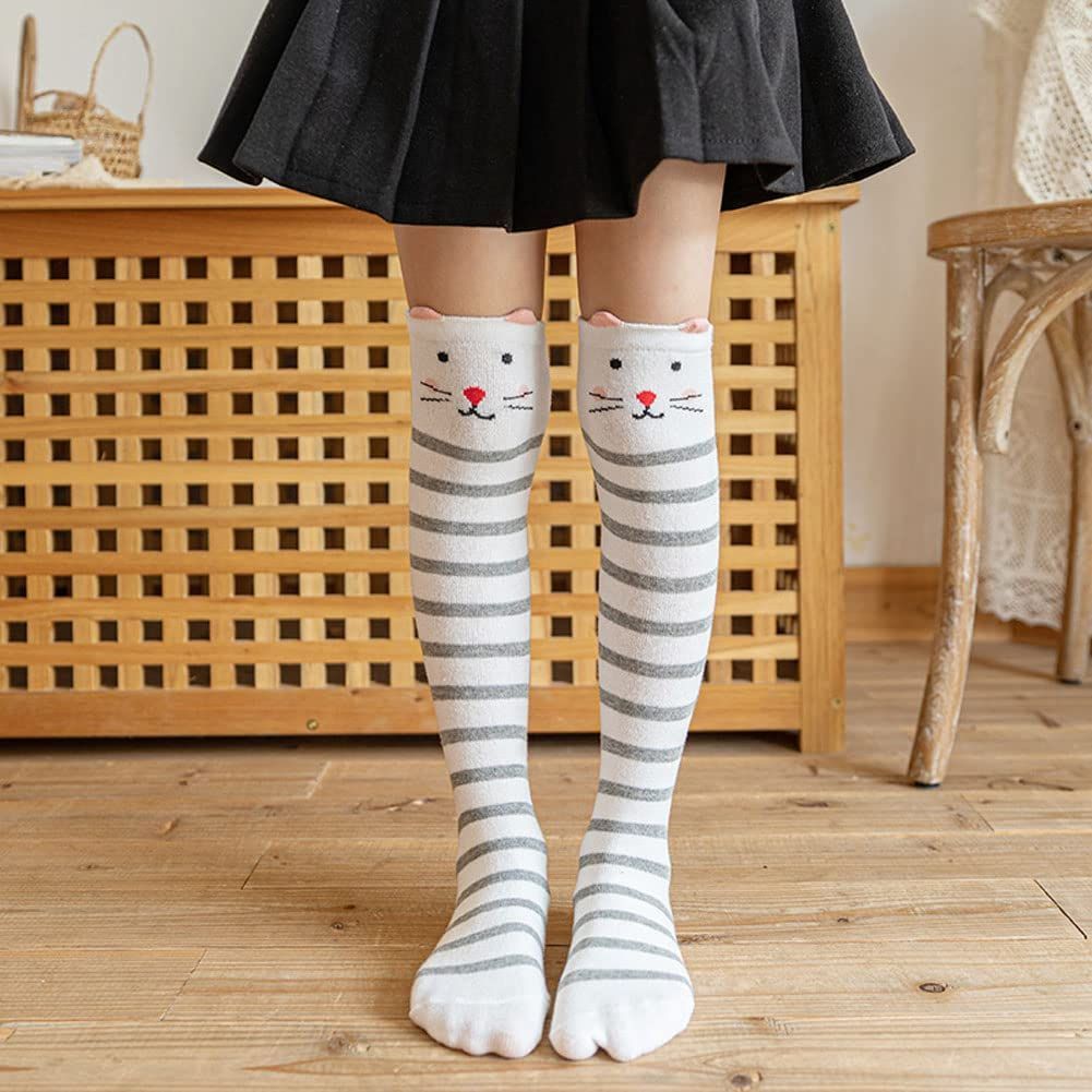 ここでご注文へようこそ! 人気商品 eigenn 靴下 キッズ ニーハイソックス オーバーニー 女の子 ガールズ 柔らかい かわいい 動物柄 ソックス 5足セット 最高品質を待つ！