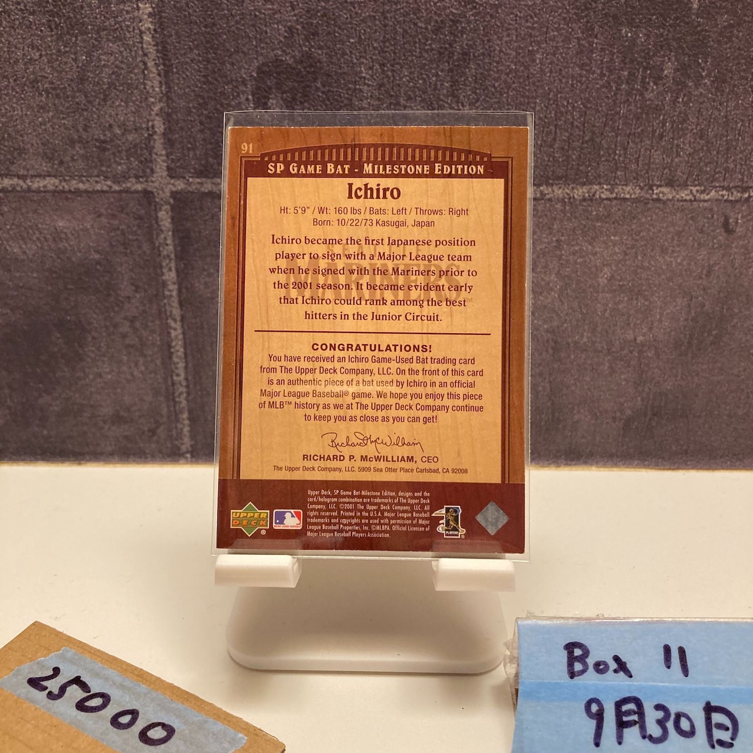 マリナーズ2001記念バット シリアルナンバー付☆2001年 マリナーズ記念サインバット - メルカリ