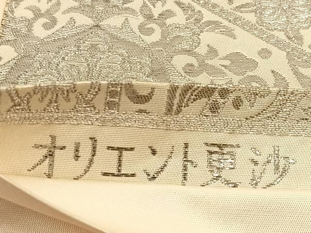 平和屋着物◎六通柄袋帯 亀甲花皿絵文 オリエント更紗 純