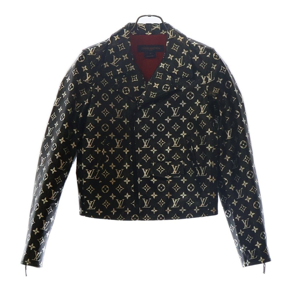 LOUIS VUITTON ルイヴィトン 19AW Monogram Riders Jacket モノグラム ライダース ジャケット ブラック レディース RW192W NYK FHLJ12
