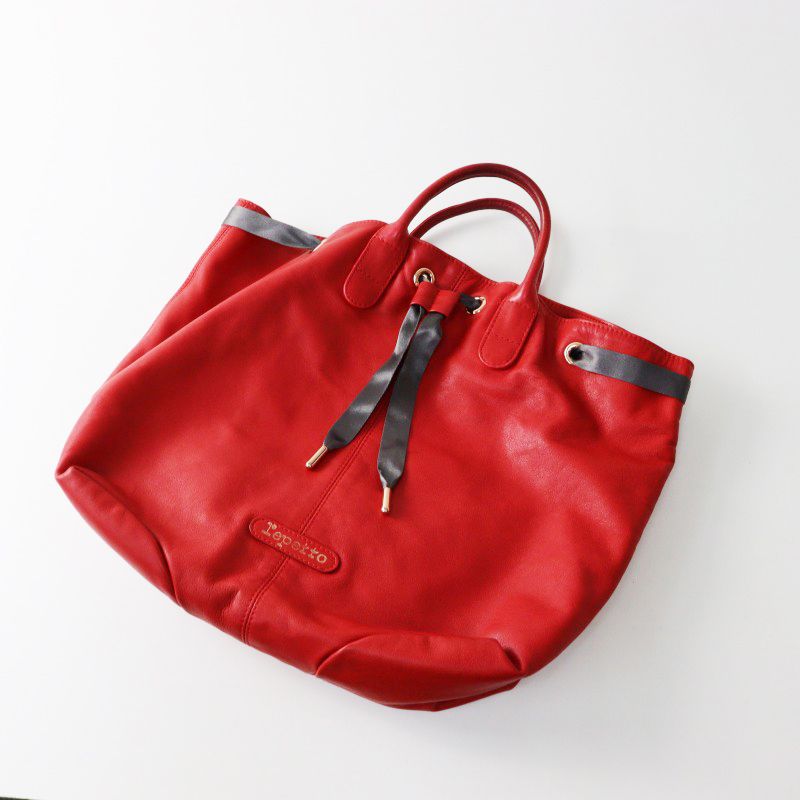 repetto 赤 レザー トートバッグ レペット repetto Arabesque アラベスク ソフトレザー トート