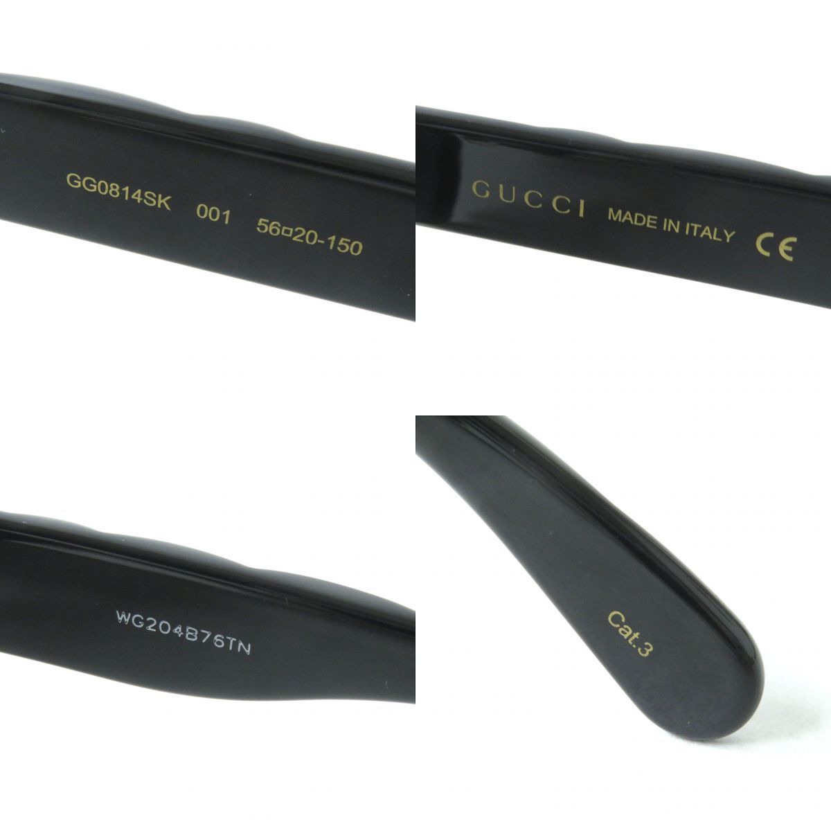 未使用品△伊製 GUCCI グッチ GG0814SK インターロッキングG キャッツ