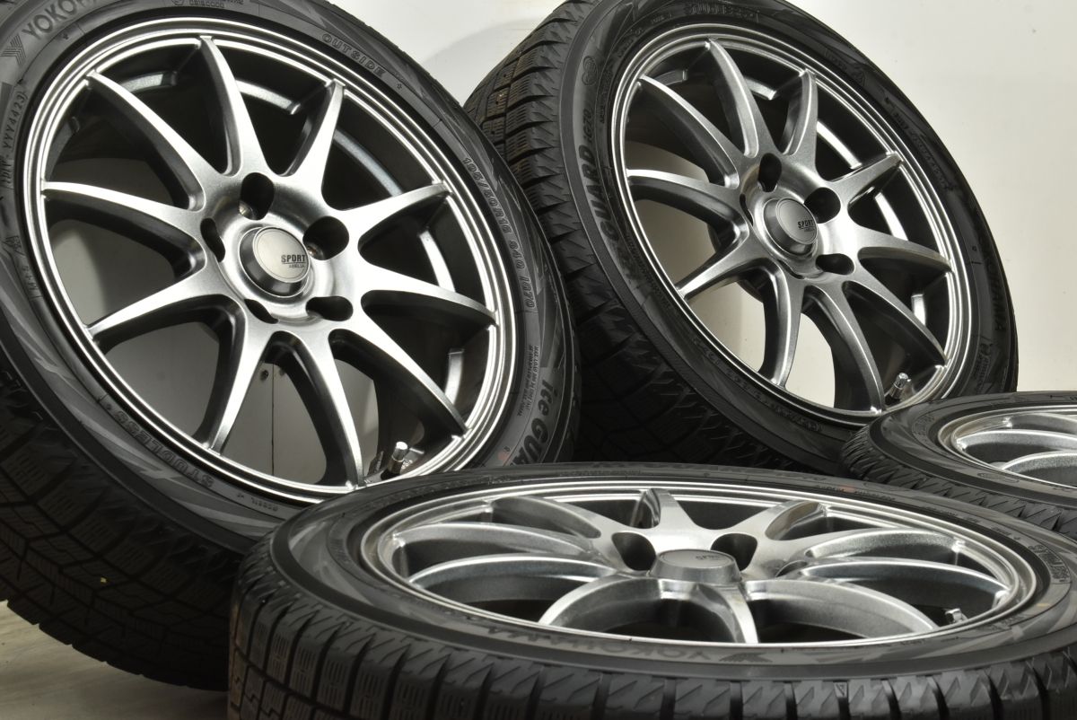 バリ溝 SPORT ABELIA 16in 6.5J 48 PCD114.3 ヨコハマ アイスガード iG70 195 50R16 スイフトスポーツ ロードスター