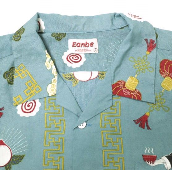 Eanbe イアンべ 24SS 日本製 拉麺 アロハシャツ S BLUE 半袖