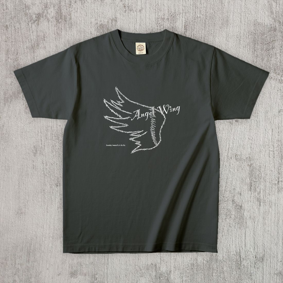 グラフィックTシャツ　Angel Wing Mono / White