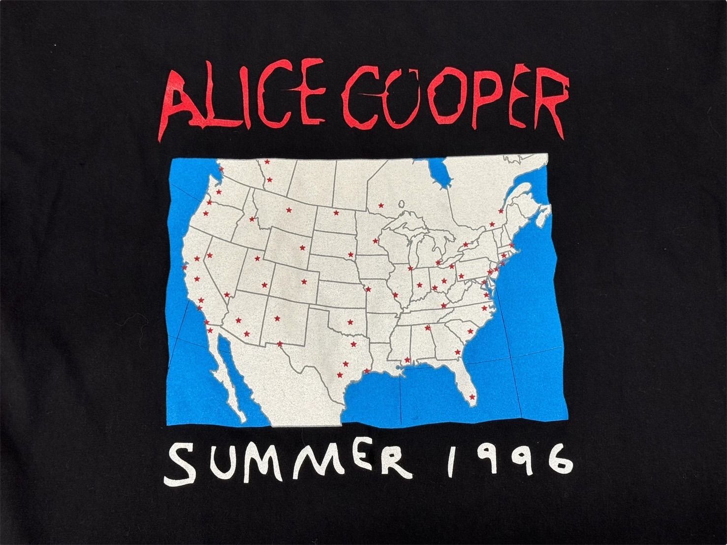 極美品 ALICE COOPER アリスクーパー VINTAGE ヴィンテージ 1996 SUMMER TOUR 半袖Tシャツ サイズXL プリント ブラック 中古 4b001433 極美品 ALICE COOPER アリスクーパー VINTAGE ヴィンテージ 1996