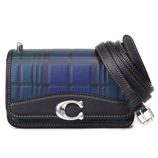 COACH ショルダーバッグ ブラック ブルー チェック COACH(コーチ 