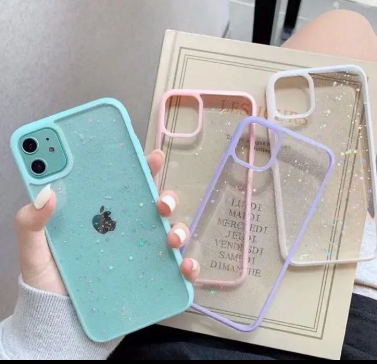 iPhone11/12ケース　グリーン　ミント　ラメ　可愛い　iPhoneケース