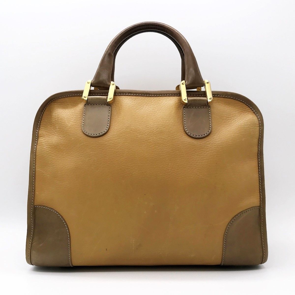 LOEWEロエベ　ボストンバッグ　アナグラム　ライトブラウン　レザー　キャメル ロエベ LOEWE ボストンバッグ アナグラム レザー 03-24051206