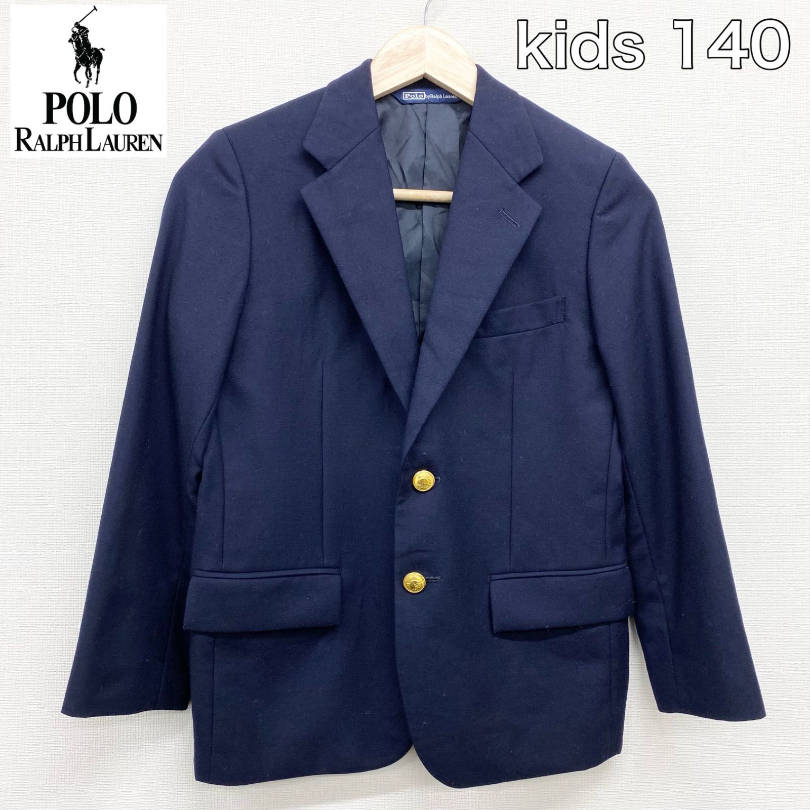 キッズ Polo ラルフローレン テーラードジャケット 紺ブレ 140  