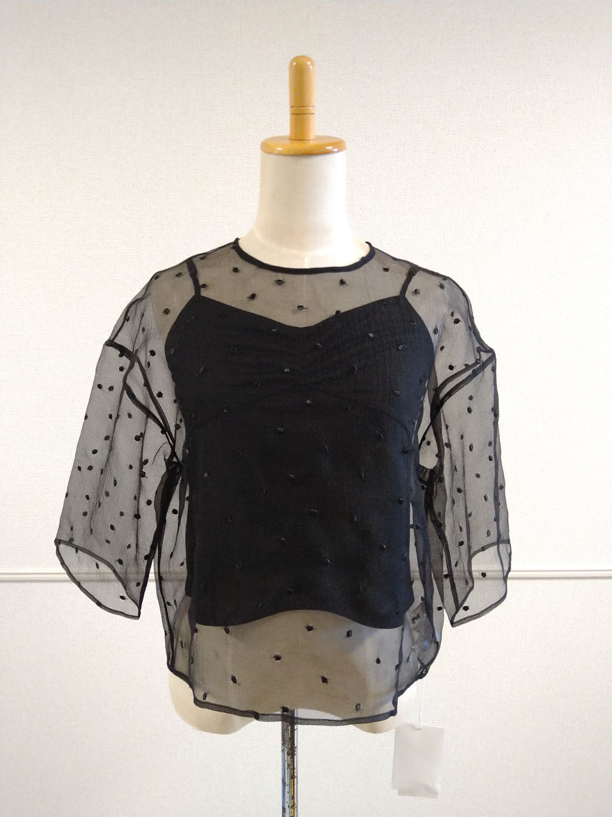 新品未使用 RUMCHE 24aw Dot Embroidery Sheer Tops ドット エンブロイ