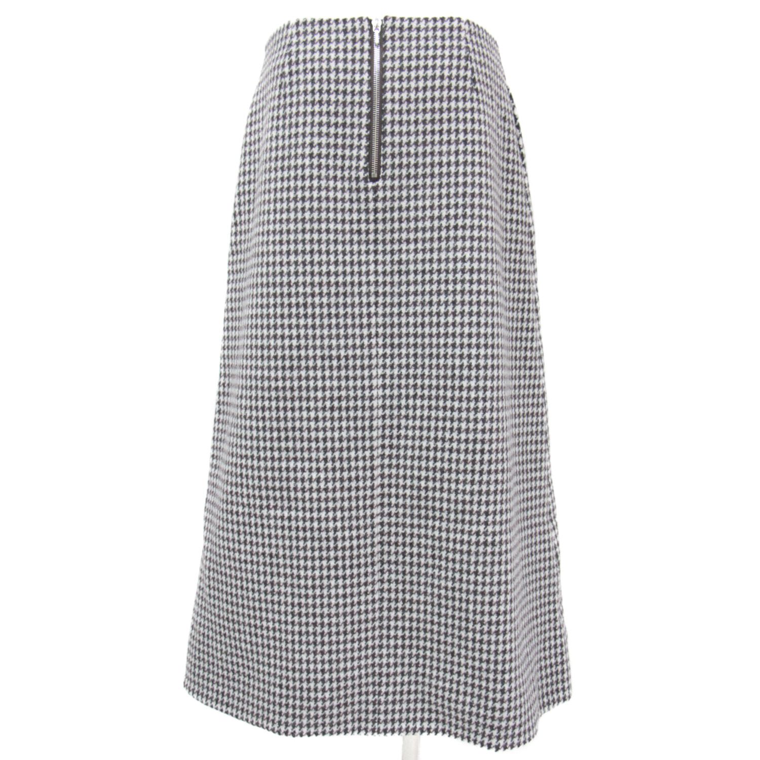 極美品✨ドゥロワー ウールハウンドトゥースチャックスカート ロング Aライン 極美品✨ドゥロワー ウールハウンドトゥースチャックスカート