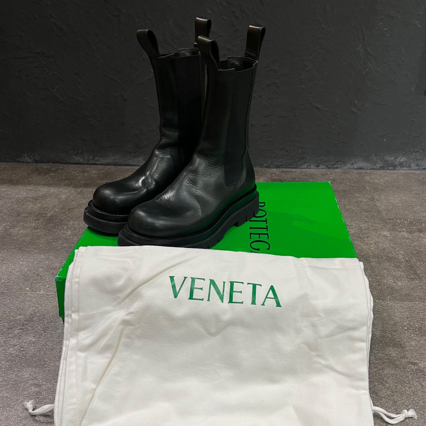BOTTEGA VENETA サイドゴアブーツ チェルシーグリーン42 【カニエ