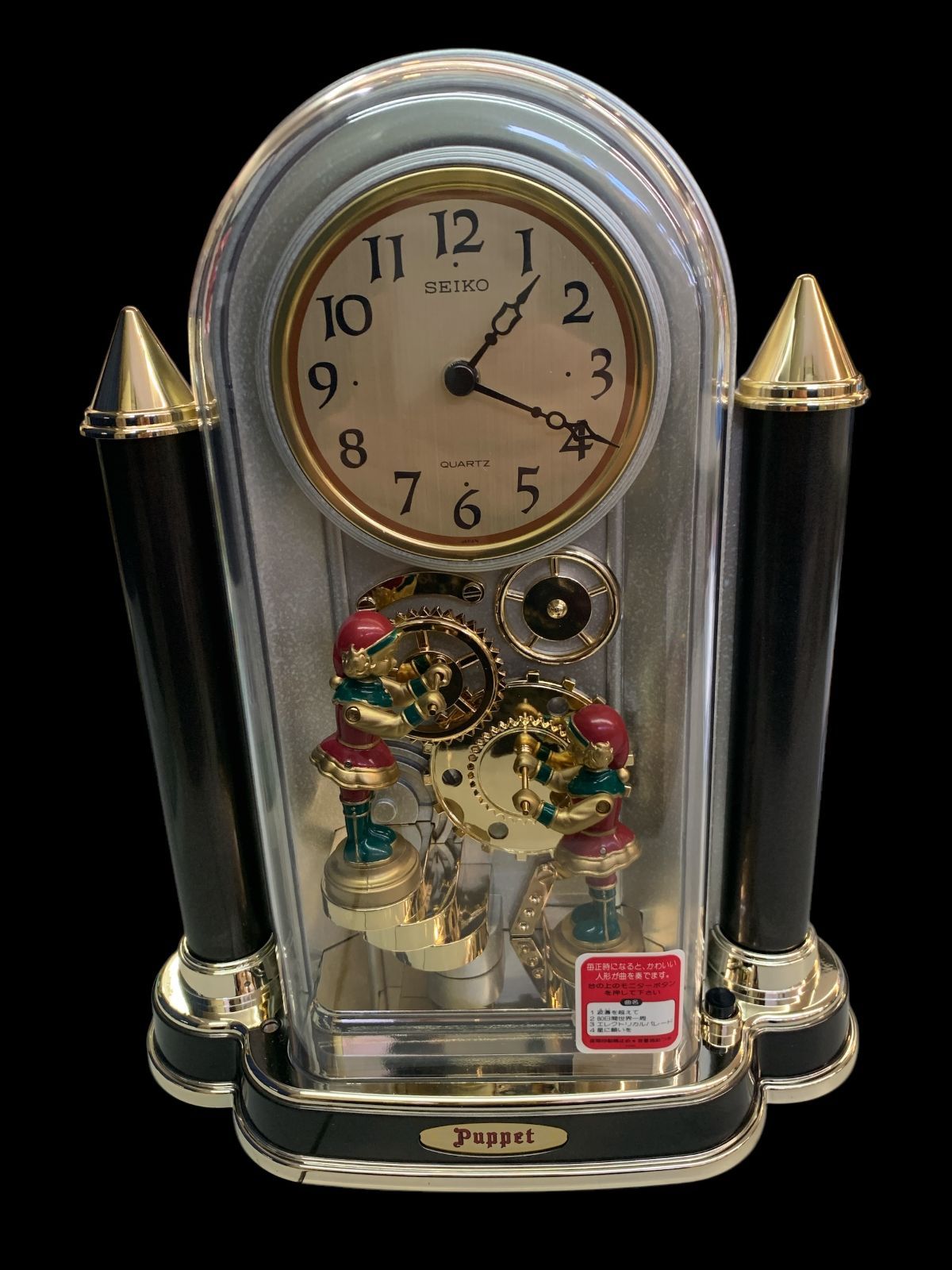 SEIKO Puppet ミュージックボックス型掛時計ジャンク品 SEIKO puppet 1994年製 掛時計 からくり時計【動作品 音難あり