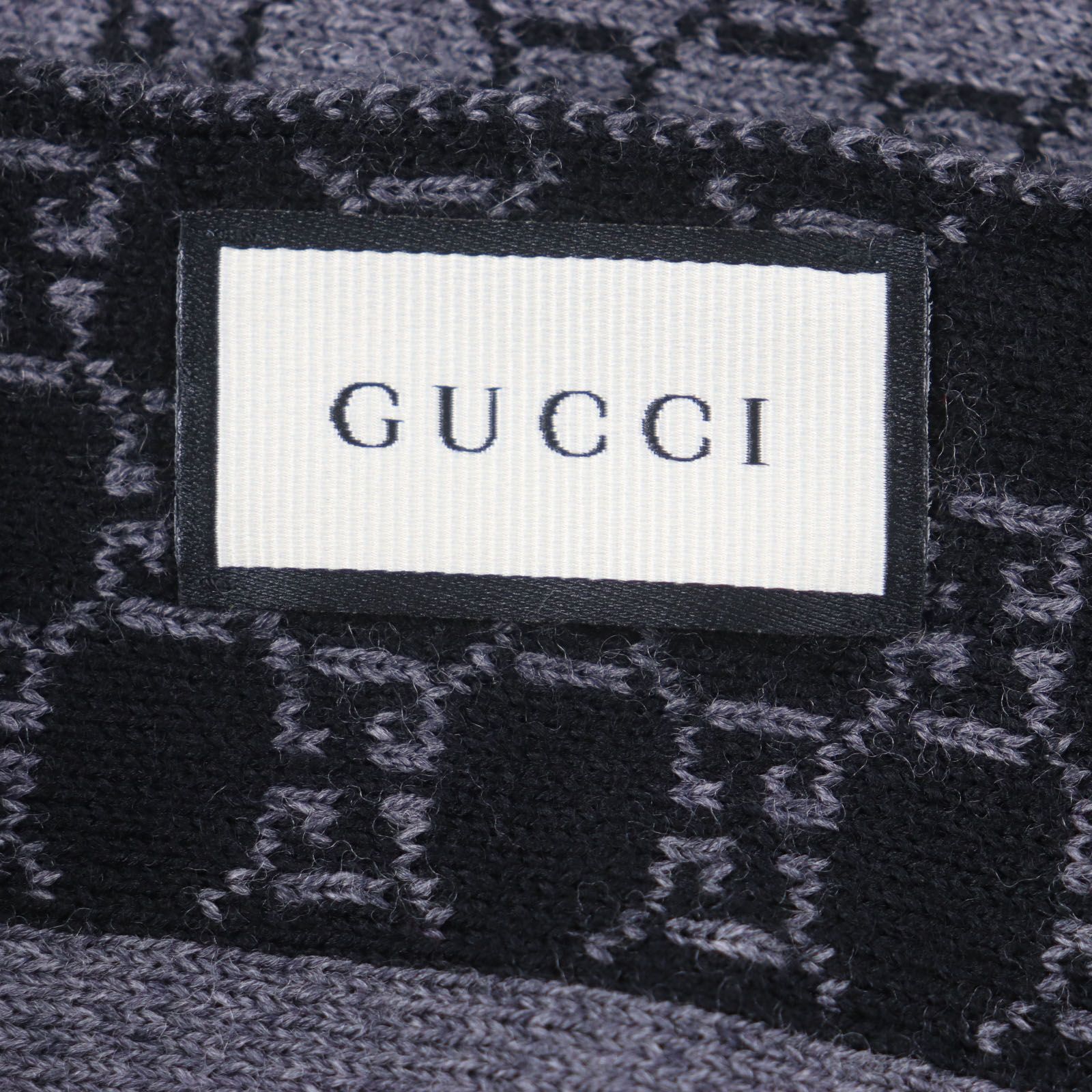 美品▽GUCCI グッチ 438253 ウール100% GG柄 ライン入り