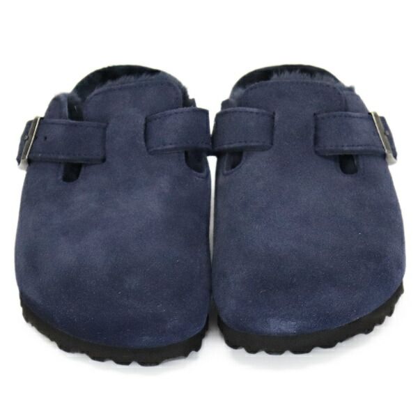 BIRKENSTOCK ビルケンシュトック 1030701 BOSTON SHEARLING ボストン シアリング スエードレザーサンダル NEW NAVY ナロー BI488 ナロー 37-約24.0cm