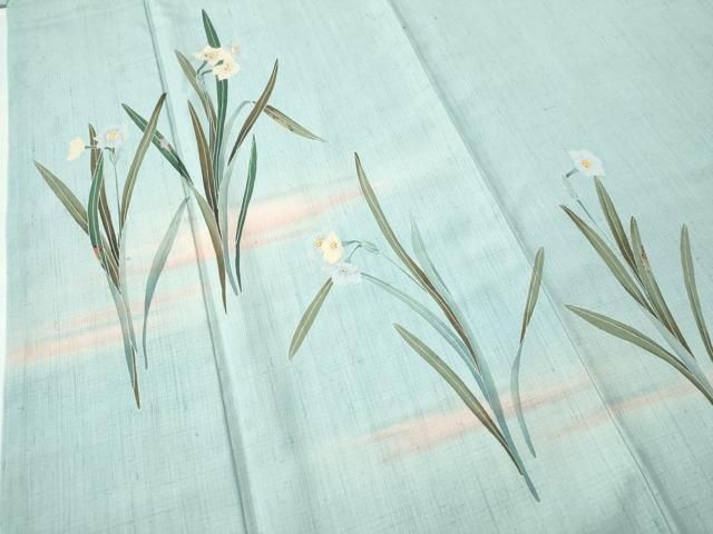 平和屋着物○十日町 加賀草木友禅の第一人者 田村哲彦 訪問着 紬地