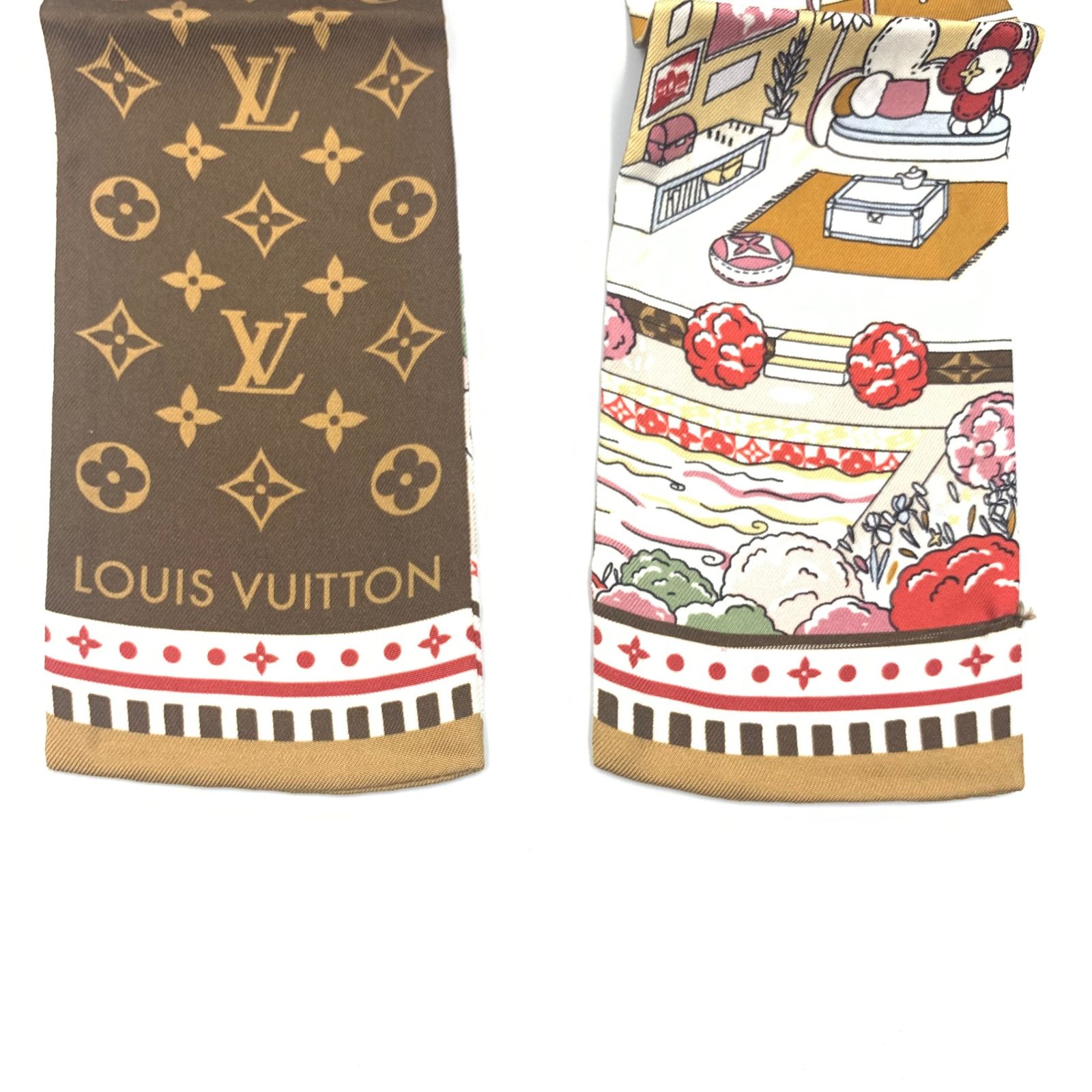 美品 LOUIS VUITTON ルイヴィトン モノグラム ツリー スカーフ