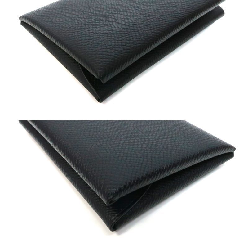 新品】エルメス カルヴィデュオ ボックスカーフ 名刺入れ ケース 黒