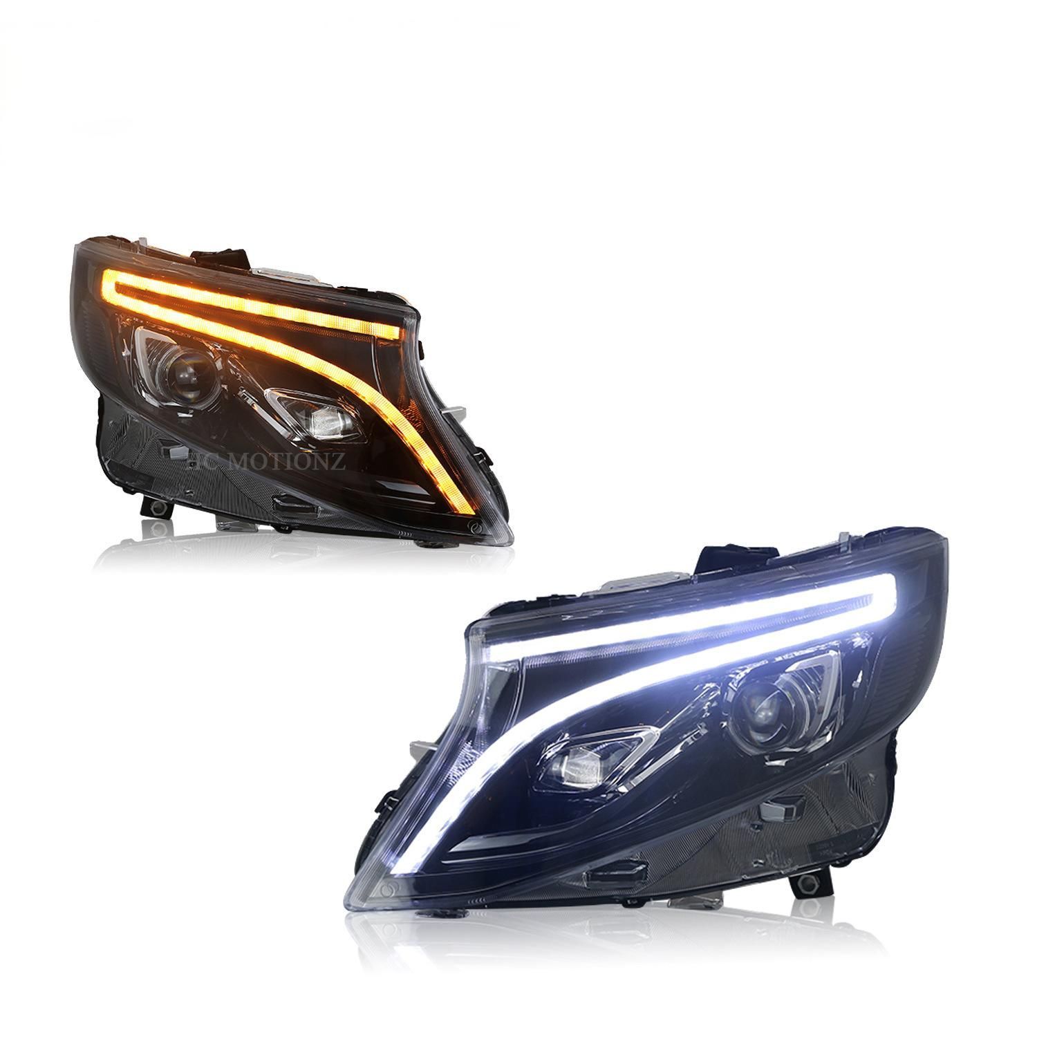 メルセデス ベンツVクラスW447 VITO 16-23モデル流光ターンシグナルヘッドライトアセンブリ 9.23 FFCRYSTALESIA_COM