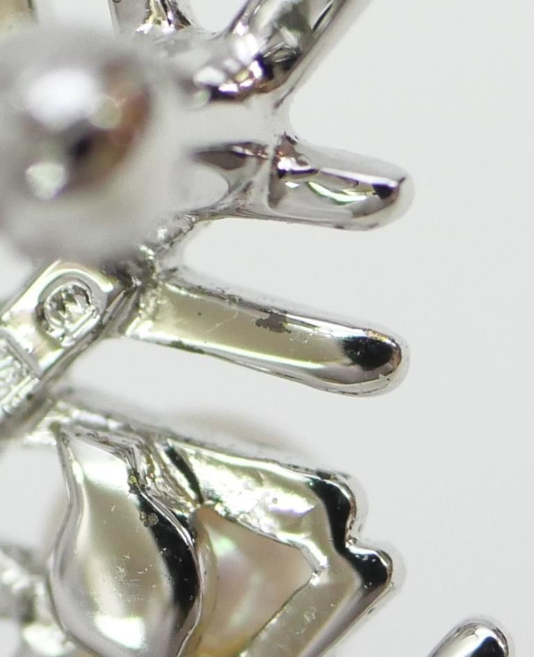 ミキモト MIKIMOTO パール ブローチ 雪の結晶 真珠/シルバー