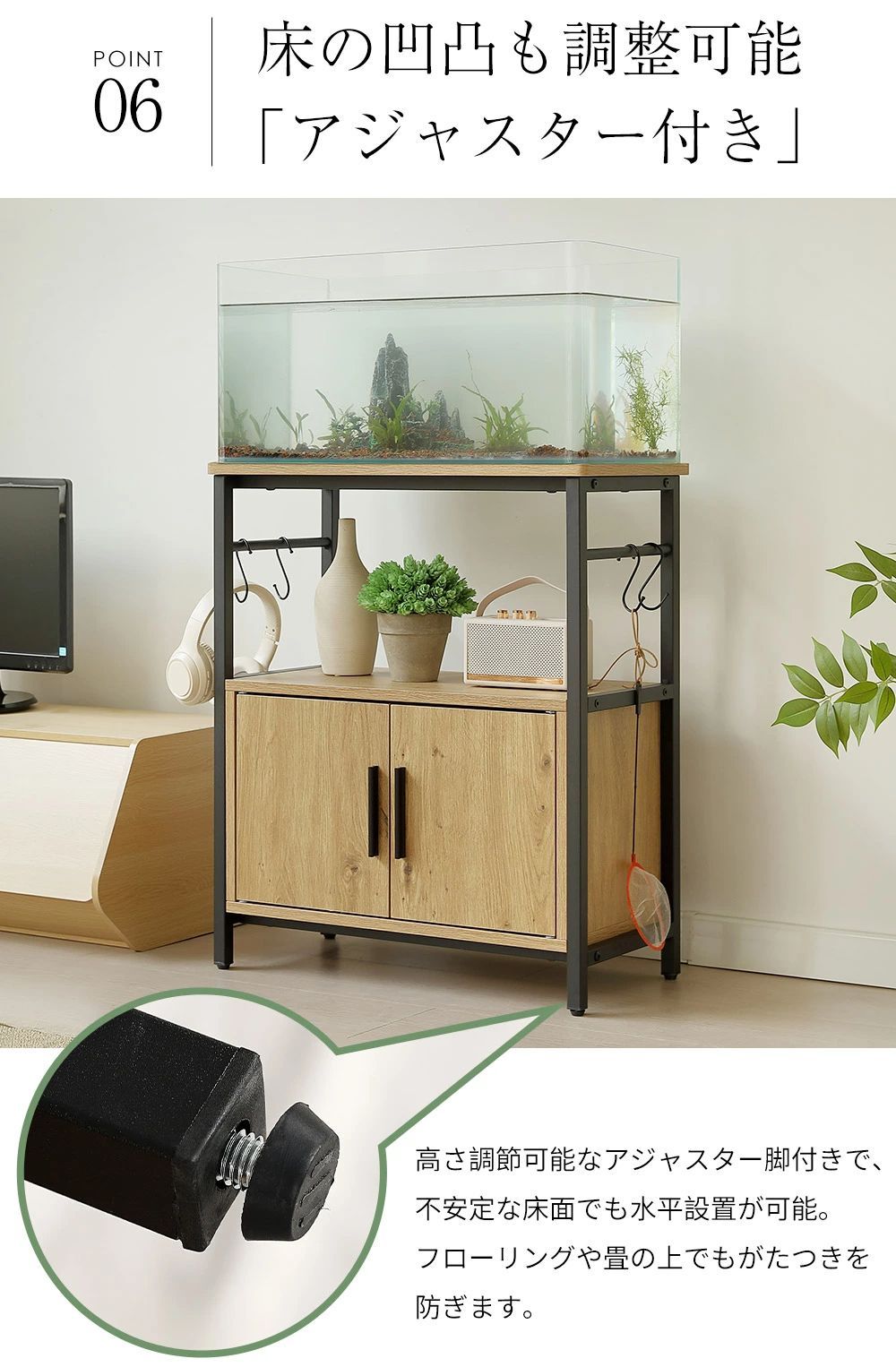 落ち着いた 超人気ｘ送料無料 水槽台 水槽スタンド 耐荷重120kg 幅60cm 奥行30cm三段 頑丈フック付き 両開き扉 アジャスター付 収納棚 60cm×30cm BROWN 数量限定/セレブ愛用！