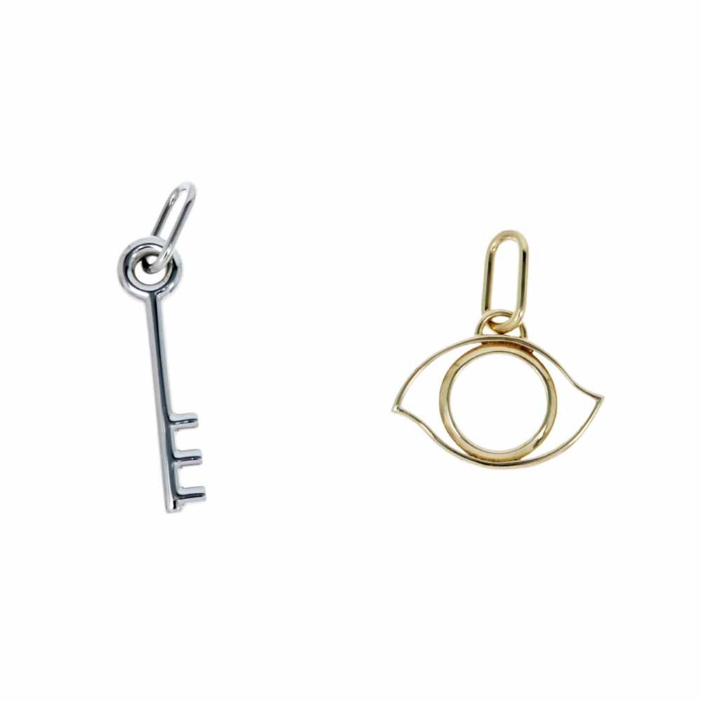 名東】エルメス キュリオジテ チャーム2個セット ゴールドカラー