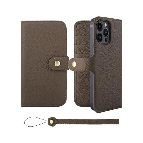 HANATORA] iPhone14ProMax ケース 手帳型 本革 スマホケース