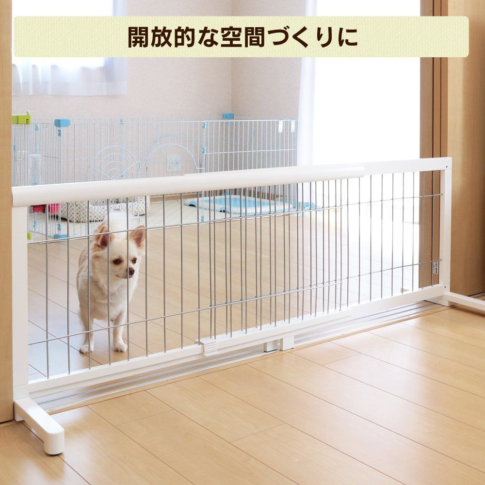 ブラウン×ブラック ペットゲート 高さ50cm アイリスプラザ 設置幅106-196cm STEELWINDOWSANDDOORS_COM