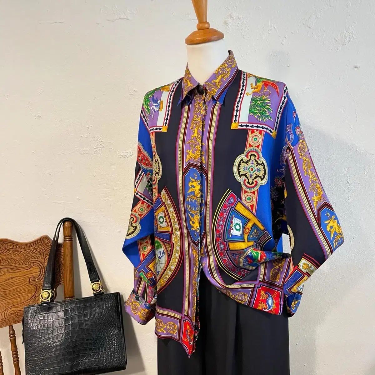 L Gianni Versace Versace ヴェルサーチェ シルク シャツ