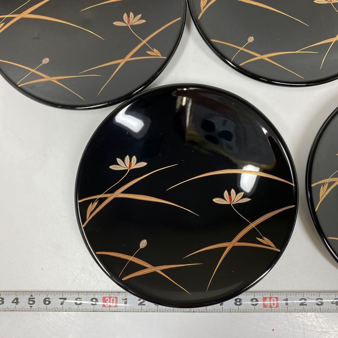 喜八作 木製蒔絵銘々皿 共箱 口径13.6㎝ 東里6-1003④ 【公式通販】