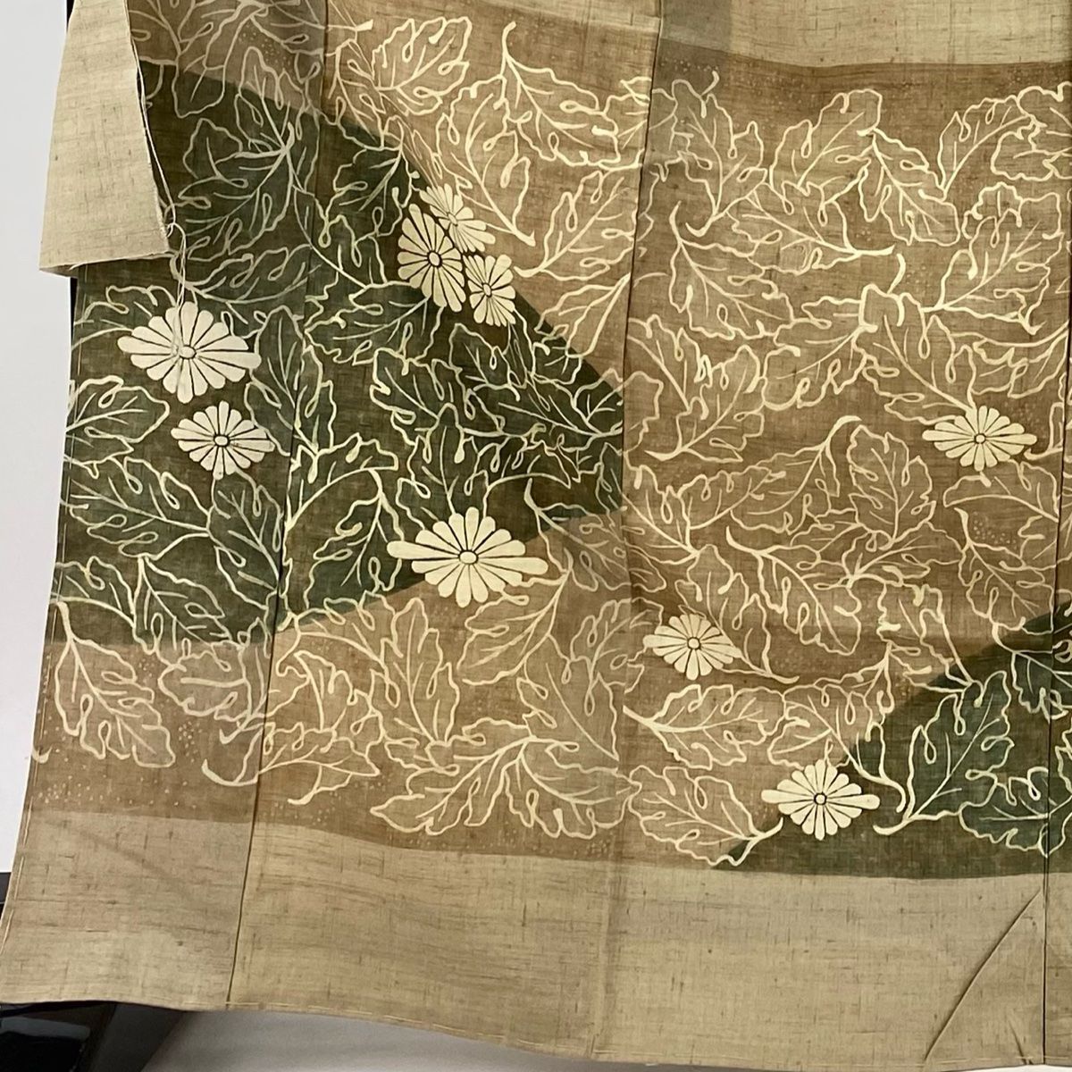 紬単衣（花菱、枝花文）裄65 薄手で軽　正絹美品 file.png