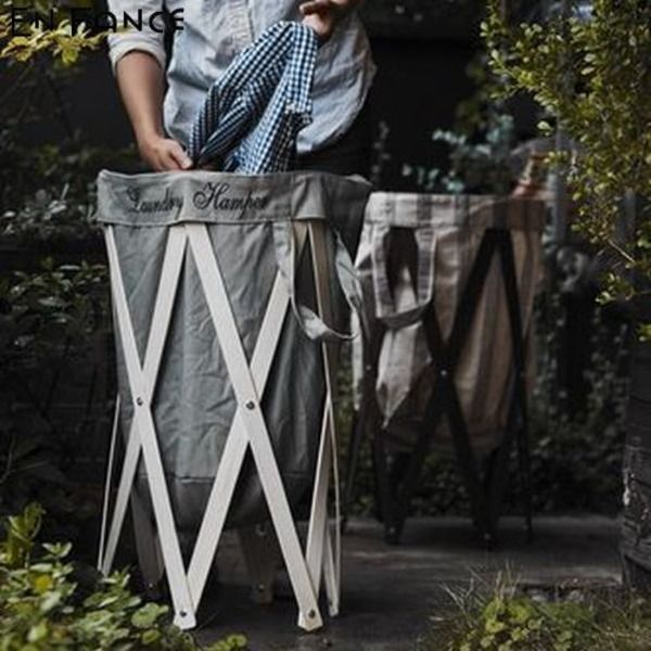 大容量ランドリーバスケット/洗面所収納  60L 脱着式布袋 『Laundry Hamper』