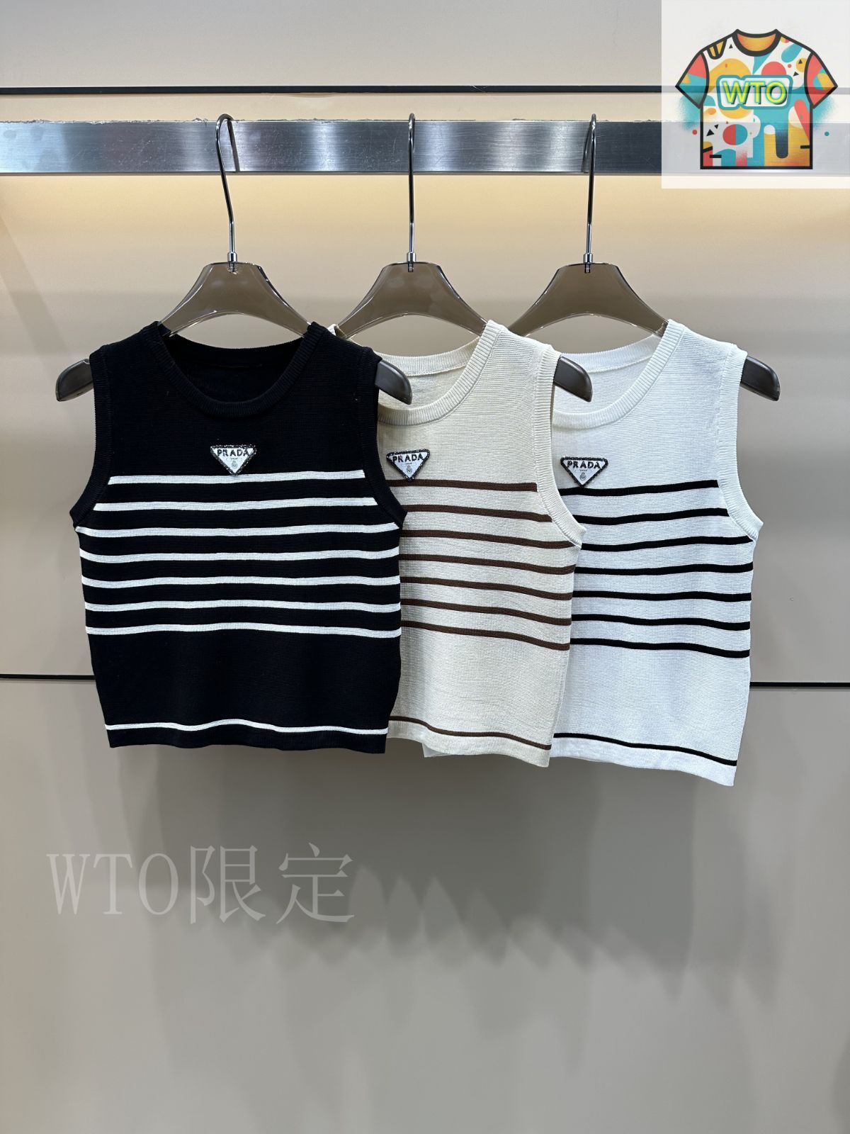 今日特価】Prada 25 夏季 ストライプカラーブロック ニット