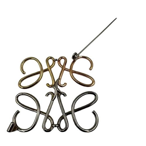 LOEWE ロエベ アナグラム ブローチ ゴールド ピンクゴールド