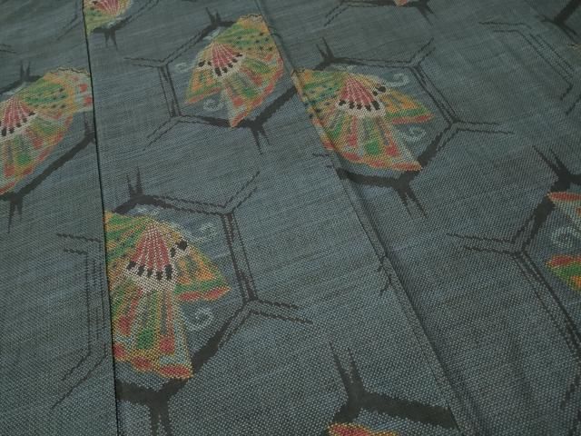 平和屋着物○本場大島紬 流水文 正絹 逸品 CAAU2490yc