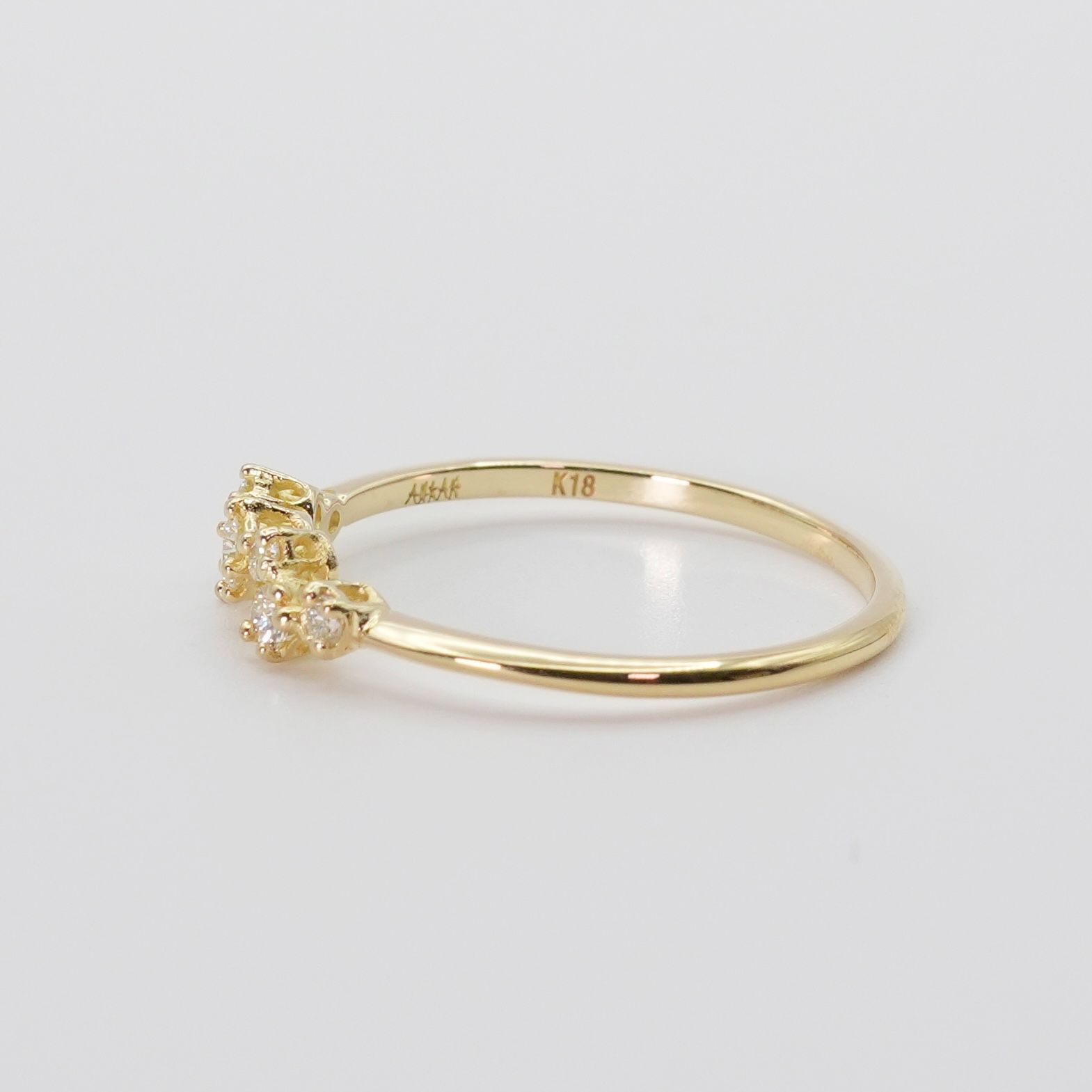美品 アーカー BB リング K18 ダイヤモンド 0.1ct/24-4294